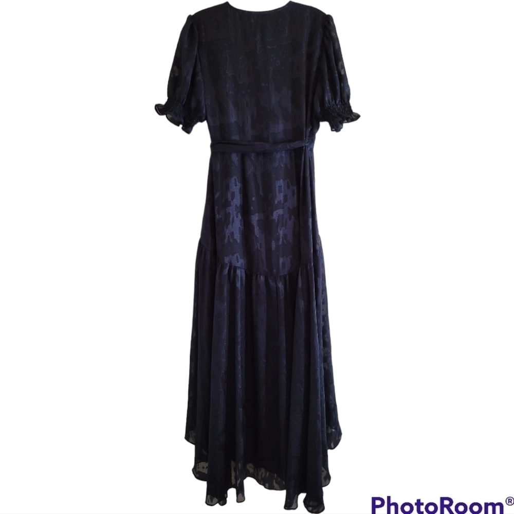 Anthropologie Hutch for BHLDN Biscayne Dress in Navy XS Wrap Midi - Picture 5 of 13